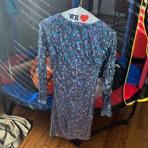 Sequin Long Sleeve Dress